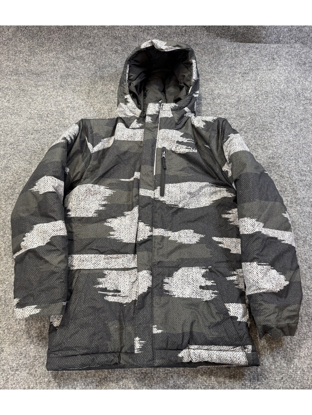 Columbia Youth Girls Down Winter Jacket Black Gray M (10/12)